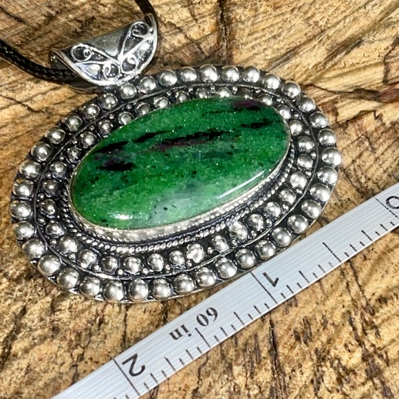 Ruby Zoisite Pendant 1 7/8”x2” - Picture 9 of 10